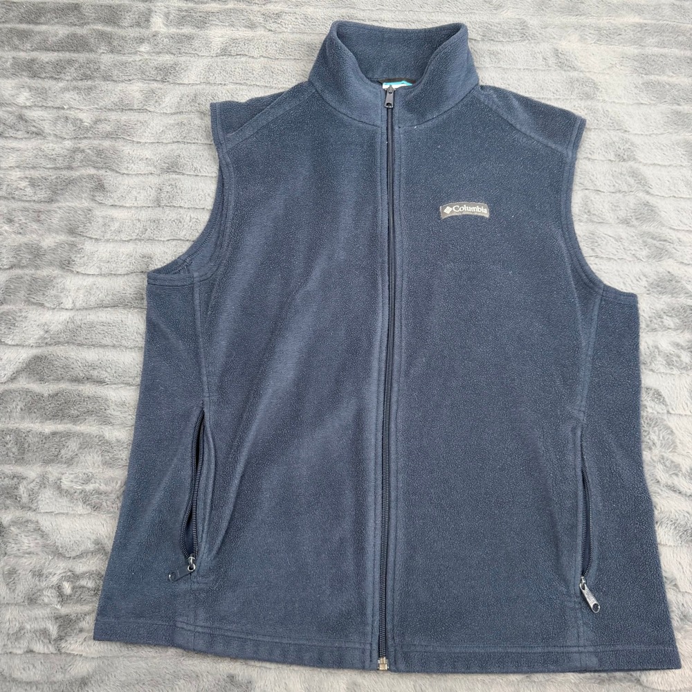 Columbia Mens Steens Mountain Fleece Vest Navy Blue Full Zip AM1535 Size L